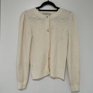 Loft cream sweater. Puff sleeves. Good condition